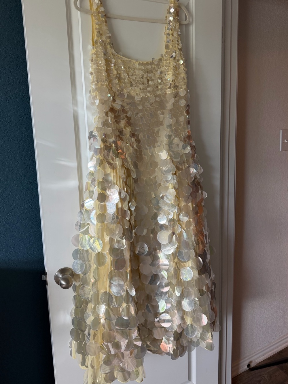 ASOS Yellow Sequin A-Line Dress